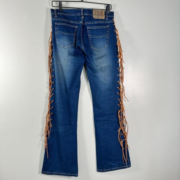 Vintage Z. Cavaricci Womens Fringe Stretch Low Rise Cotton Blend Flared Jeans 7 - Picture 6 of 11